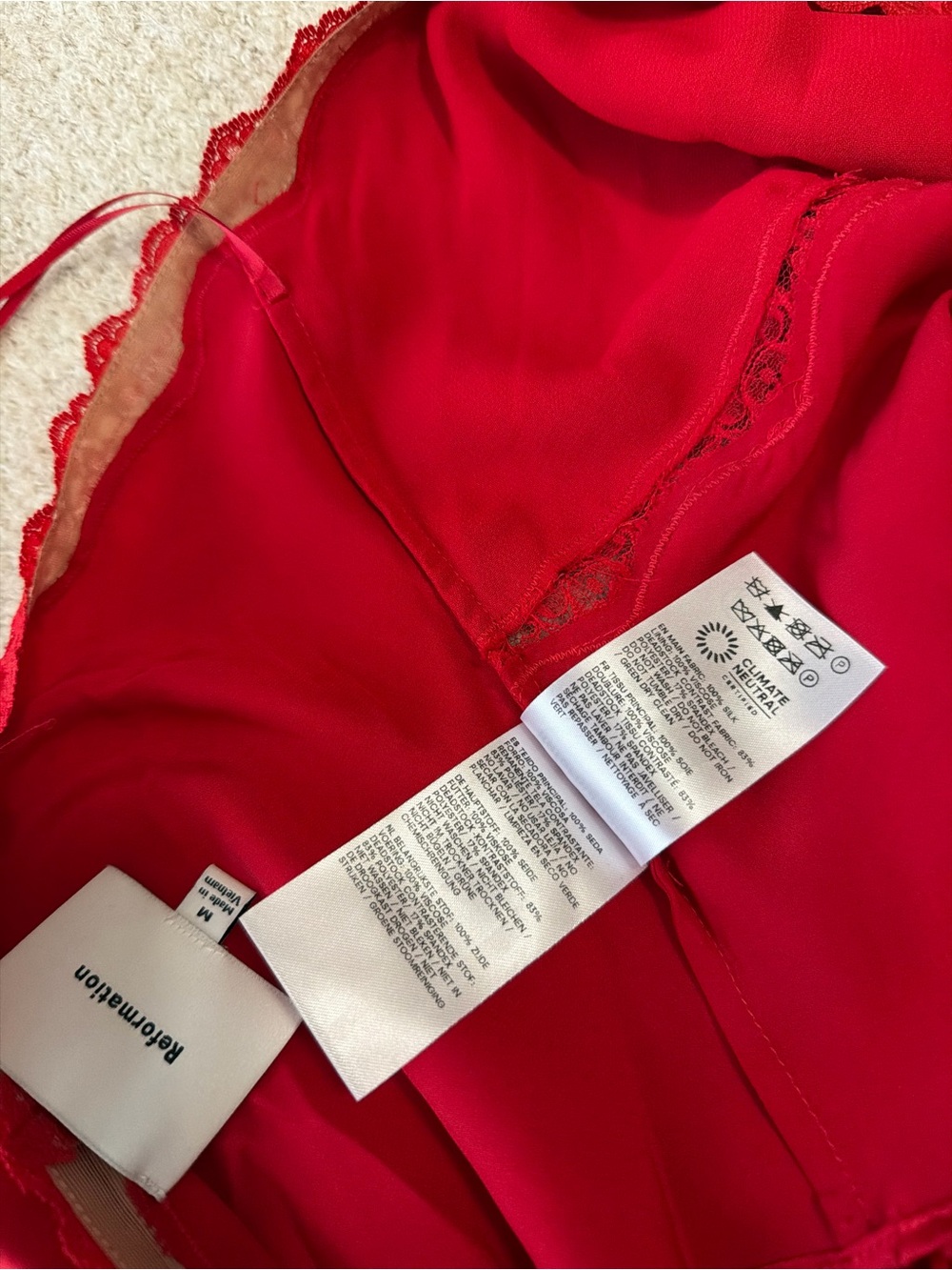 Reformation Monica Silk Top in Lipstick - Picture 13 of 13